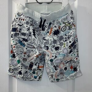 Spotted Zebra Graphic Print Shorts with Drawstring